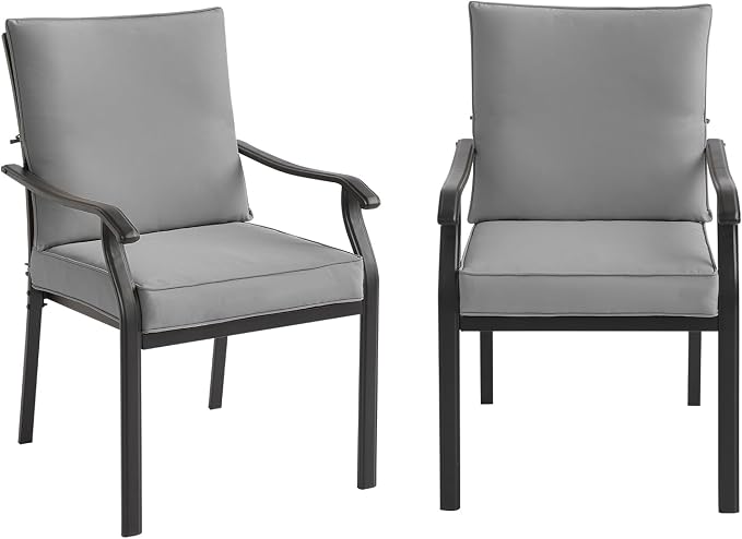 LVUYOYO Outdoor Patio Dining Chairs Set of 2, Metal Stackable Chairs Set by LVUYOYO