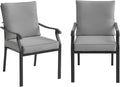 LVUYOYO Outdoor Patio Dining Chairs Set of 2, Metal Stackable Chairs Set by LVUYOYO