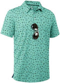 ZITY Men's Golf Shirts Short Sleeve Print Patterns Casual Collared Polo by ZITY