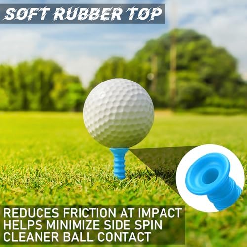 Outus 20 Pack 3 1/4 Inch Plastic Golf Tees, Soft Rubber Top - Image 2
