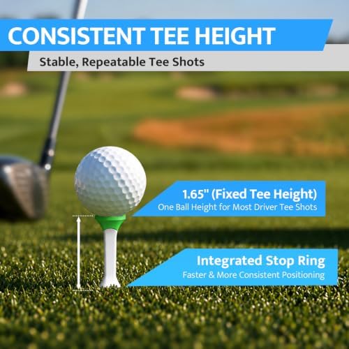 Soft Rubber Head Golf Tees 3-1/4'', 15 Pack Step Golf Tees, Fixed Height - Image 3