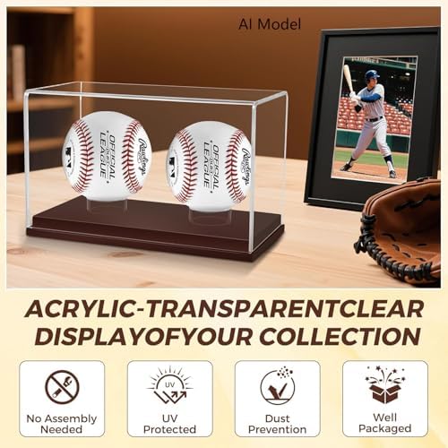 Baseball Display Case, UV Protected Clear Acrylic Cube Golf Ball Display Holder - Image 3