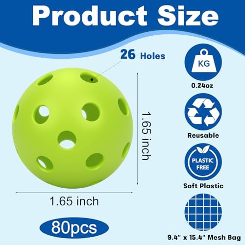 Coopay 20/40/80 Pack Mini Plastic Practice Baseballs, 1.65inch Small Soft - Image 2