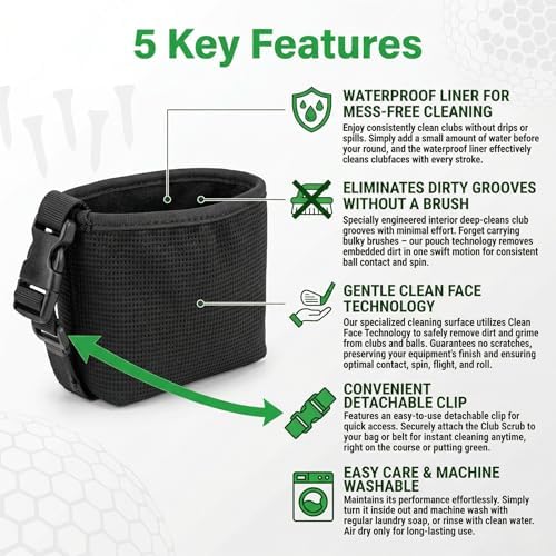 1 Pack Black Golf Club & Ball Cleaning Bag - Image 7