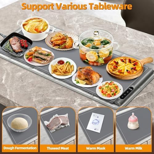 Newise Warming Mat for Food, 6 Temp & Timer, Extra Large 36”x 16" - Image 5