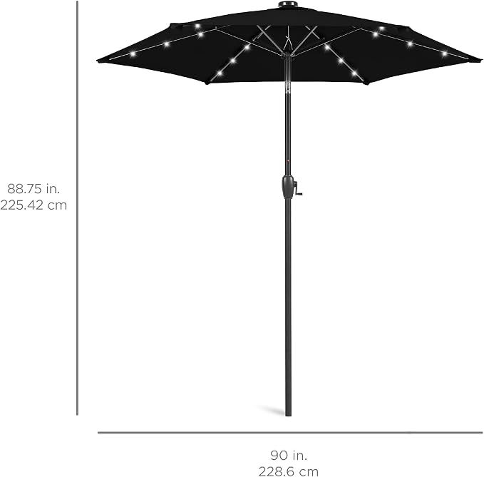 Best Choice Products 7.5ft Solar Umbrella LED Lighted Patio Umbrella, Table - Image 7