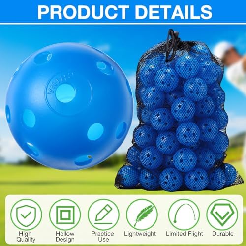 MiniInflat 80 Pcs Practice Golf Balls Plastic 42mm - Image 3