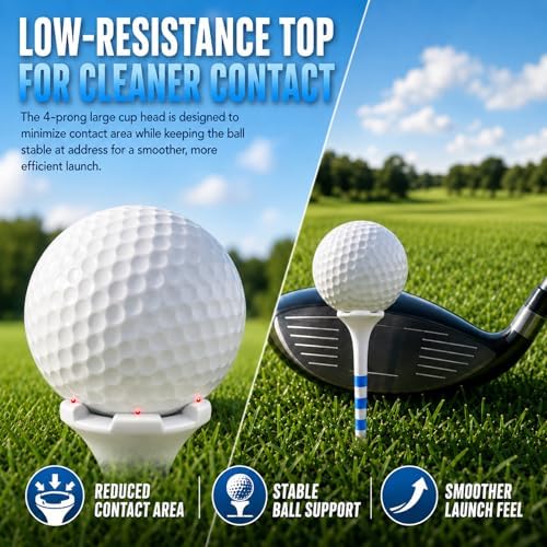 Oversized Head Golf Tees – 115 Pack, 3-1/4" & 1-1/2" Mixed Sizes, 4-Prong Low - Image 6