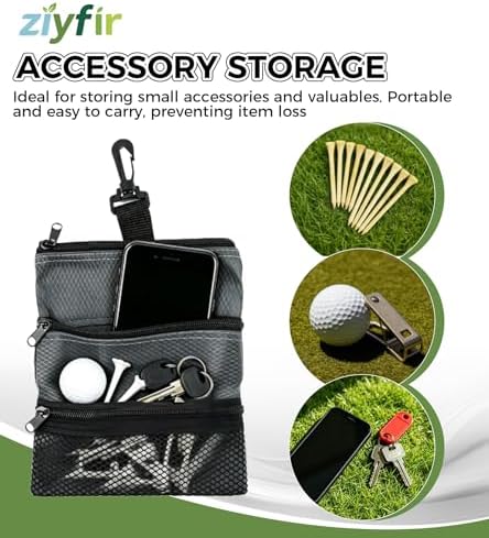 Golf Tee Pouch Detachable Golf Valuables Pouch Golf Ball Bag - Image 4
