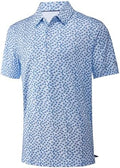 Mens Golf Shirt Short Sleeve Dry Fit Print Moisture Wicking Performance by FTFENTENG