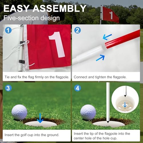 Golf Flagstick 6ft, Portable Putting Green Flag Pole - Image 5