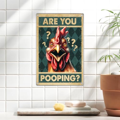 Are You Pooping Chicken Metal Sign - Image 4