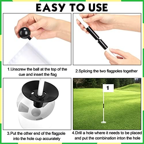 6 Golf Flagstick Set, Putting Green Flags - Image 4