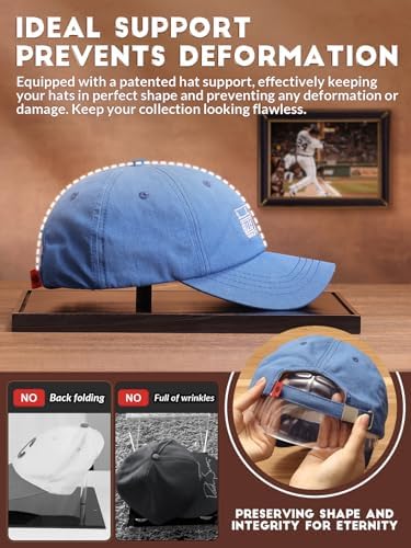 JupDec Hat Display Case, UV Protection Signed Hat Transparent Showcase - Image 3