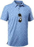 ZITY Men's Golf Shirts Short Sleeve Print Patterns Casual Collared Polo by ZITY