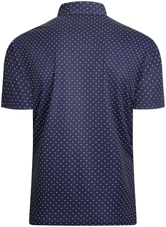Alex Vando Mens Golf Shirt Moisture Wicking Classic Print Golf Shirts - Image 3