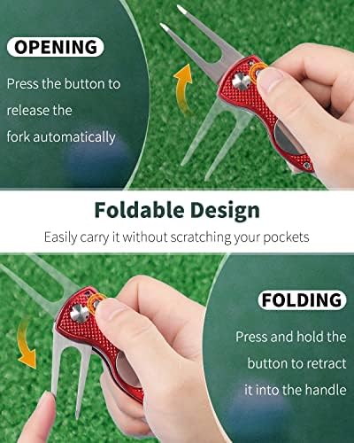 GreenHaven 2-6 Pack Golf Divot Repair Tool Magnetic Ball Marker Foldable - Image 4