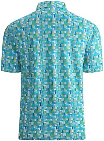 Alex Vando Mens Golf Shirt Moisture Wicking Print Performance Polo Shirt - Image 2