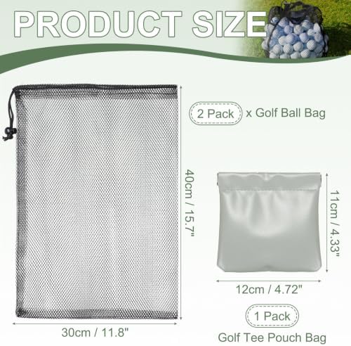 Golf Ball Bag, Nylon Mesh Golf Storage Pouch - Image 2