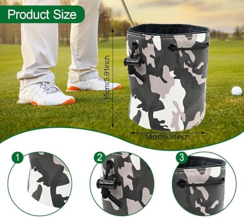 harayaa Golf Ball Bag Golf Equipment Bag Drawstring Pouch Holder Waterproof - Image 4