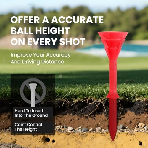 FINGER TEN Unbreakable Golf Tees Plastic 3 1/4 inch 50/100 Pack - Image 4