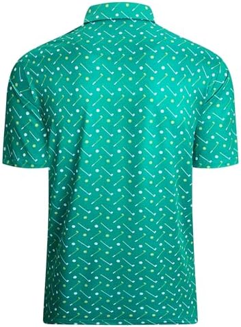 Alex Vando Mens Golf Shirt Moisture Wicking Print Performance Polo Shirt - Image 2