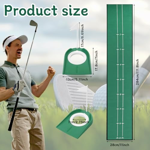 Foilswirl 11 Inch Golf Putting Mat, 1/2 Pcs Training Aid - Image 3