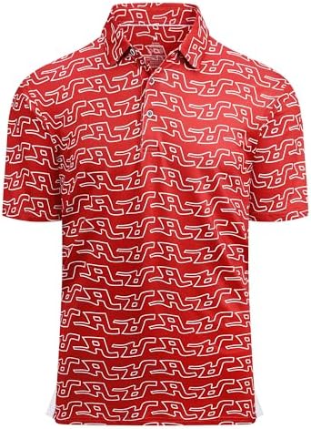 Alex Vando Mens Golf Shirt Moisture Wicking Print Performance Polo Shirt by AlexVando