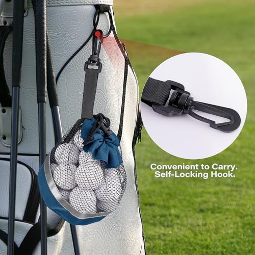 3PCS Mesh Golf Ball Bags with Reflective Strip, Nylon Bag - Image 6