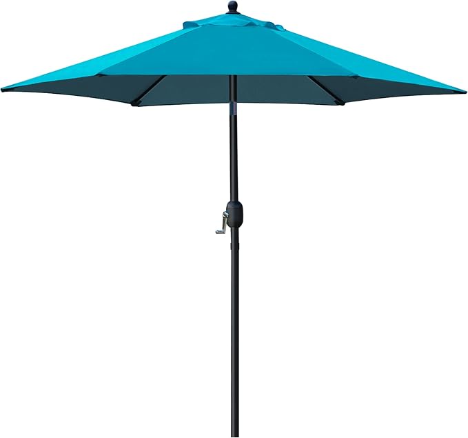 Sunnyglade 7.5' Patio Umbrella Outdoor Table Umbrella Tilt Crank Teal Blue | by Sunnyglade