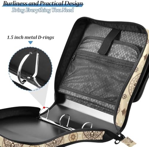 Zipper Binder Bag 3 Ring File Folder Portfolio Organizer Zippered Binder Bags - Image 7
