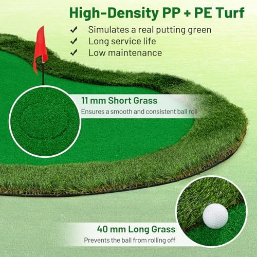 Tangkula 10 FT Golf Putting Green, Large Professional Golf Training Mat - Image 2