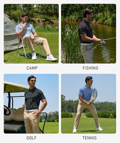 ZITY Mens Golf Polo Shirts Short Sleeve UPF 50+ Moisture Wicking Tshirt - Image 2