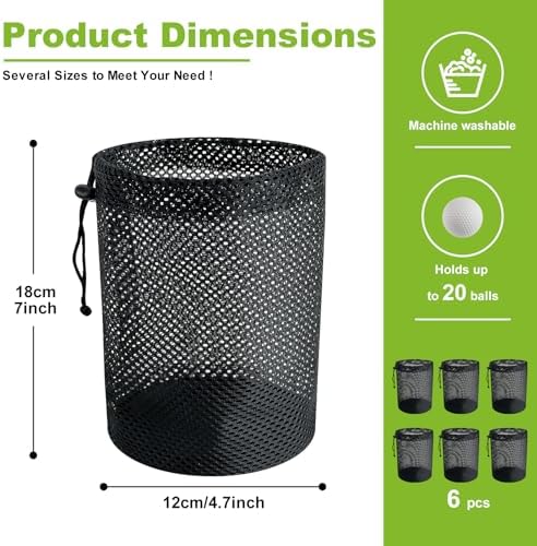 Golf Ball Storage Bag-6 Pack Mesh Bags - Image 2