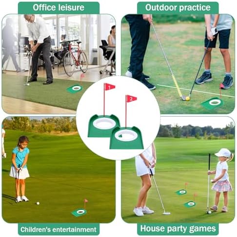 6 Pcs Golf Putting Cup and Flag Plastic Golf Hole Training Aids Training Putters - Image 7