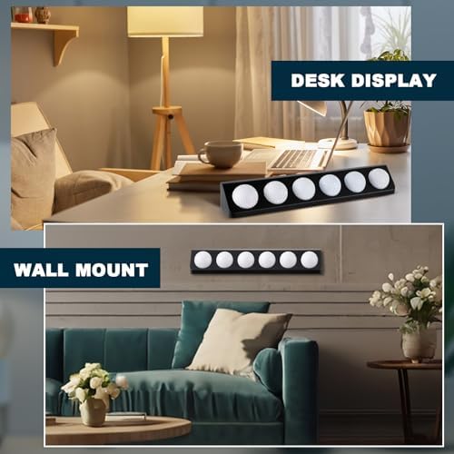 CroBlissful 2 Pack Golf Ball Display Case 1 Tier Wall Mounted Black - Image 5