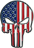 USA Flag in Skull Shaped Golf Ball Marker and USA Round Hat Clip by BeTheBall4U
