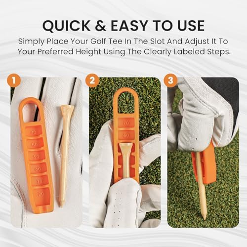 FINGER TEN Golf Tee Height Tool Value 3 Pack, Adjustable Setter Setup Adjuster - Image 4