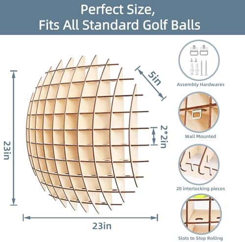Golf Ball Display Case Wall Mount Rack Golf Ball Collection Holder - Image 3