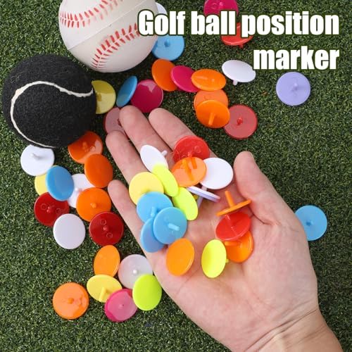 Styquenzer Golf Ball Marker, Bulk 50 Pcs Multicolor Plastic Round Golf Ball - Image 4