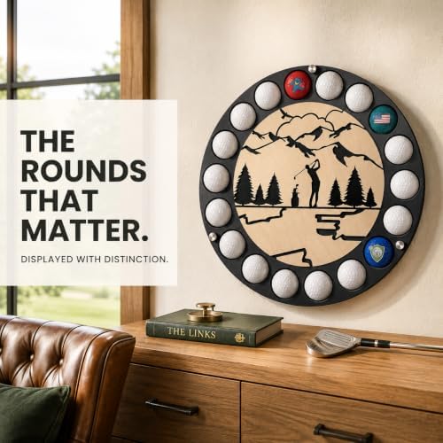 Circular Golf Ball Case Display, Golf Ball Display Case Wall Mount - Image 2