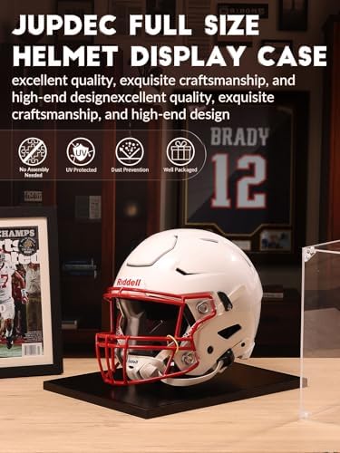 JupDec Football Helmet Display Case, Full Size Acrylic Baseball Motorcycle - Image 6