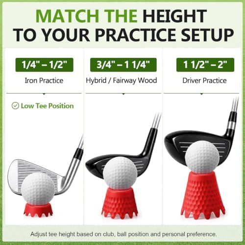 Foilswirl Golf Simulator Tees, 8 Fixed Heights Indoor Golf Mat Tees - Image 5