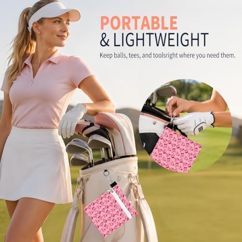 Golf Tee Pouch with Zipper and Metal Clip, Portable Golf Accessory Bag - Image 4
