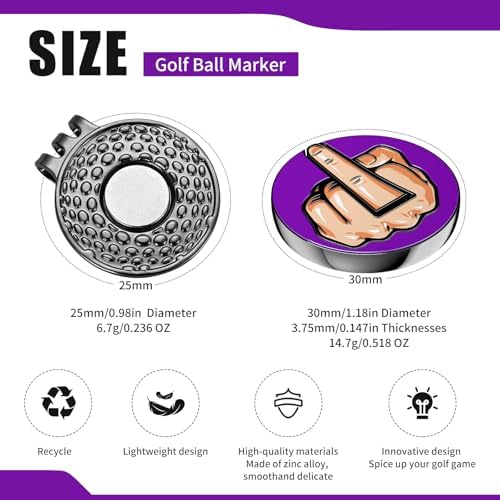 Premium Magnetic Middle Finger Golf Ball Marker Cap Clip Set - Image 3