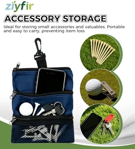 Golf Tee Pouch Detachable Golf Valuables Pouch Golf Ball Bag - Image 4