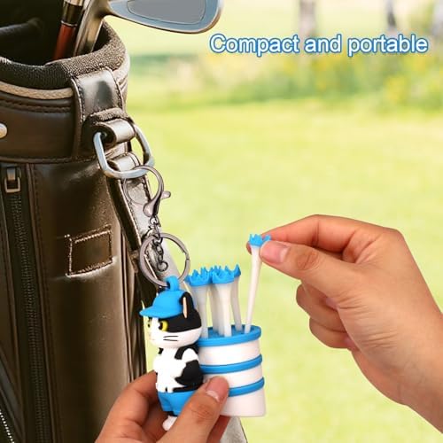 Penitue Caddie Golf Tee Holder, Including 8 Golf Ball Tees Creative Cute Cat - Image 4
