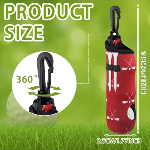 Bencailor 12 Pcs Golf Ball Tee Holder Neoprene Golf Ball Pouch Carry Bag - Image 3