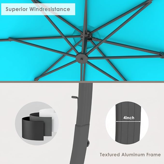 11FT All Aluminum Cantilever Patio Umbrella - Image 5