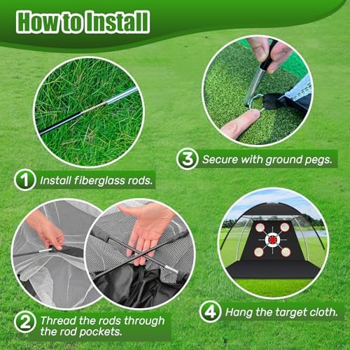 Golf Net with Practice Mat, Golf Hitting Aid Nets 10x7FT - Image 3